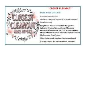 **CLOSET CLEANOUT**  All reasonable OFFERS Accepted